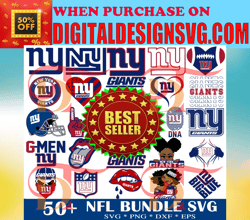 50 New -York Gi-ants Svg Bundle, N F L Teams Svg, N-F-L svg, Football Svg, Sport bundle, Png, Jpg, Dxf