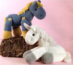 crochet horse pattern - crochet unicorn pattern - stuffed toy vintage patterns pdf instant download