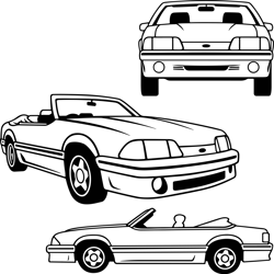 Ford Mustang Foxbody Convertible vector SVG  laser engraving, cnc router, cutting, engraving, cricut, vinyl cutting file