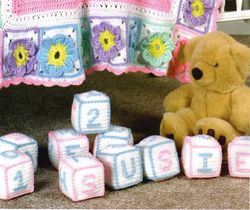 Crochet Baby Blocks, Letters, Numbers pattern - Stuffed Toy Vintage patterns PDF Instant download