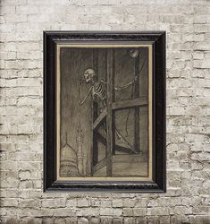 Death in a Bell Tower. Skeleton wall art. 221.