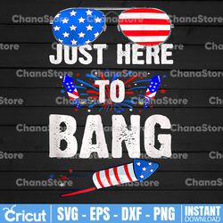 4th of July Png, Just Here To Bang Png, Fourth Of July Quotes Png, Bang Png, 4th of July Shirt Png
