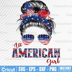 All American Girl PNG, 4th of July, Patriotic, Independence Day, Kid, Sublimation Design Downloads