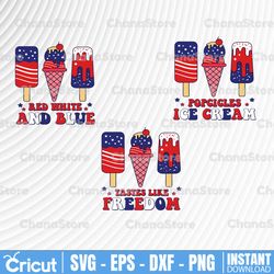 Patriotic Popsicle Png, Patriotic Ice Cream Png, Fourth of July Png, 4th of July Png, Independence Day Png Bundle, png