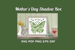 I Love You Mom - Mother's Day Shadow Box Gift - Made from the heart