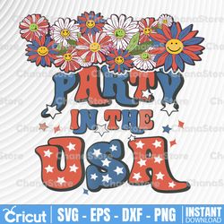 Party in the USA png, Retro 4th of july sublimation designs downloads, Patriotic America shirt women png USA flag tshirt