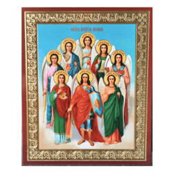 Synaxis of the Holy Archangel Michael | Lithography print on wood | Size: 2,5" x 3,5"