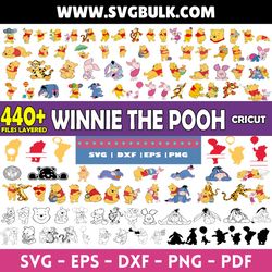 Winnie the Pooh Bundle Svg, Spring Svg, Winnie the Pooh design, Disney Svg, Cricut, Silhouette Vector Cut File