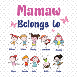 custom mamaw belongs to grandchildren svg, mothers day svg, mamaw svg, custom grandma svg, grandchildren svg, grandma sv