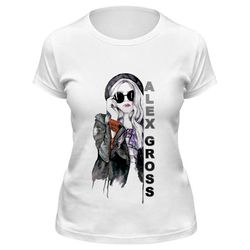 Digital file Girl AlexGross for White T-Shirt for download. Digital design for printing on t shirts, cups, bags, hats, k
