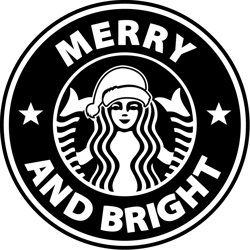 Merry and Bright SVG, Merry and Bright Starbucks SVG, Christmas Starbucks logo SVG, Christmas svg