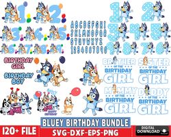 120 file bluey birthday bundle svg ,bluey birthday bundle svg