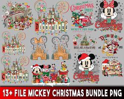 13 file Mickey Christmas png, bundle Mickey Christmas png