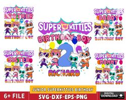 6 file Junior SuperKitties Birthday svg bundle , SuperKitties svg