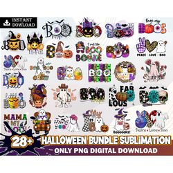 28 Halloween Mega Bundle PNG Bundle Fall Png, Ghost Png, Pumpkin Png, Retro, Daisy, Smiley Face, Fall Season Png, Instan