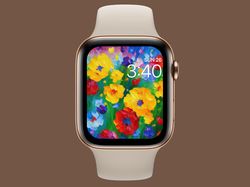 Floral Apple Watch Face, Apple Wallpaper Flowers oil painting on canvas, Apple Watch Face