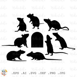 Rat Svg Mouse Silhouette Stencil Template Dxf Clipart Png