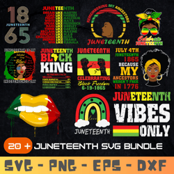 20 Juneteenth Bundle SVG Designs | SVG-EPS-PNG-DXF | Juneteenth digital logo designs