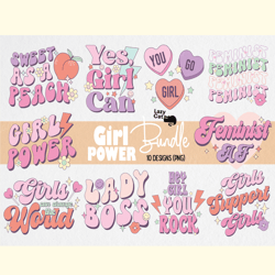 Girl Power Quote PNG Sublimation Bundle
