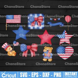4th Of July Bundle, Watercolor 4th Of July PNG, Independence Day, Patriotic Graphics, BBQ , Fireworks, Flag png