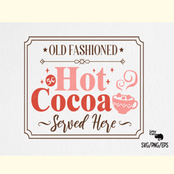 Hot Cocoa Christmas Sign SVG