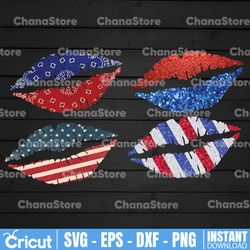 Patriotic Dripping Lips America Bundle Sublimation PNG Design USA design Lips Png 4th Of July independence Day,
