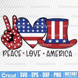 Peace Love America png, 4th of July sublimation designs downloads, digital download, sublimation graphics,