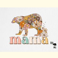 Mama Bear Flowers PNG Sublimation