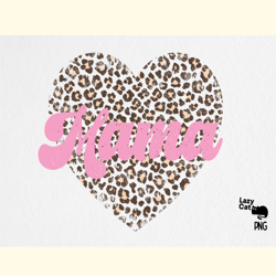 Mama Leopard Heart PNG Sublimation