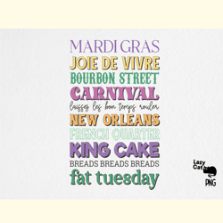 Mardi Gras Sayings PNG Sublimation