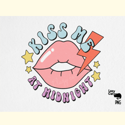 New Year Kiss Retro PNG Sublimation