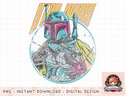 Star Wars Boba Fett Neon Blaster Vintage Graphic png