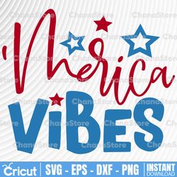 Merica - 'Merica - Fourth of July Design - SVG Cutting File for Cutting Machines - SVG, Eps, Png, & Jpg