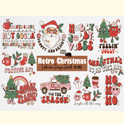 Retro Christmas PNG Sublimation Bundle