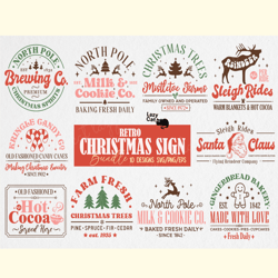Retro Christmas Sign SVG Design Bundle