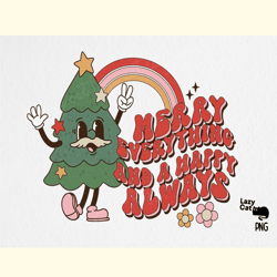 Retro Christmas Tree Cartoon Sublimation