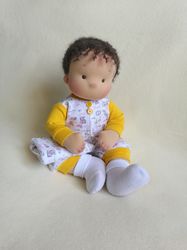 Waldorf doll boy to order,steiner doll 15 inch. Natural organic personalized doll.