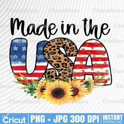 Made in the USA Png Cheetah Made in America USA American Mama Mom Merica 4th Of July Sublimation Design Download USA