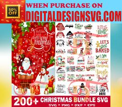 200  Christmas SVG Bundle, Winter svg, Santa SVG, Holiday, Merry Christmas, Christmas Bundle, Funny Christmas Shirt, Cut