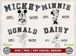 Mickey and Friends Svg Png Bundle, Instant Download Printable Design Svg For Cricut Cutting File Vinyl Cut File