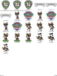 Collection CARTOON CHARACTERS PAW PATROL TRACKER Embroidery Machine Designs PES JEF HUS DST EXP VIP XXX