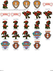 Collection CARTOON CHARACTERS PAW PATROL ZUMA Embroidery Machine Designs PES JEF HUS DST EXP VIP XXX