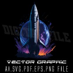 Spacex Starship Vector Graphic AI.SVG.EPS.PDF. PNG DOWNLOAD DIGITAL SUBLIMATION FILES