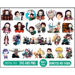 50 Demon Slayer svg, Anime SVG Bundle, Anime SVG, Anime svg cricut, Demon svg, Manga svg, Anime pack, Japanese cartoon S