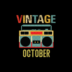 Vintage October Radio Svg, Birthday Svg, October Birthday Svg, Born In October, Retro October Svg, October Woman Svg, Oc