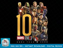 Marvel Avengers 10 Year Anniversary Heroes Graphic T-Shirt copy PNG Sublimate