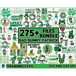 270 Files Bad Bunny Patrick Day Bundle SVG PNG, Lucky Benito Svg, Lucky Bebesota, St. Patrick's Day, Dia de San Patricio