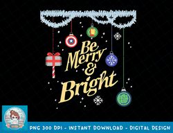 Marvel Avengers Be Merry and Bright Holiday T-Shirt copy PNG Sublimate