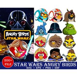 62 Star Wars Angry Birds svg,Star Wars svg, Star Wars character, Star Wars png, Star Wars dxf, Star Wars T-shirt, Star W