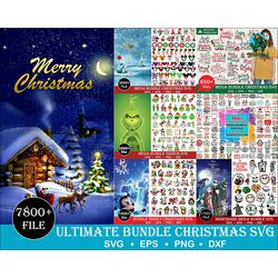 7800 Ultimate Christmas Bundle svg, Merry Christmas svg, Christmas lights svg, christmas svg, snowman svg, Christmas san